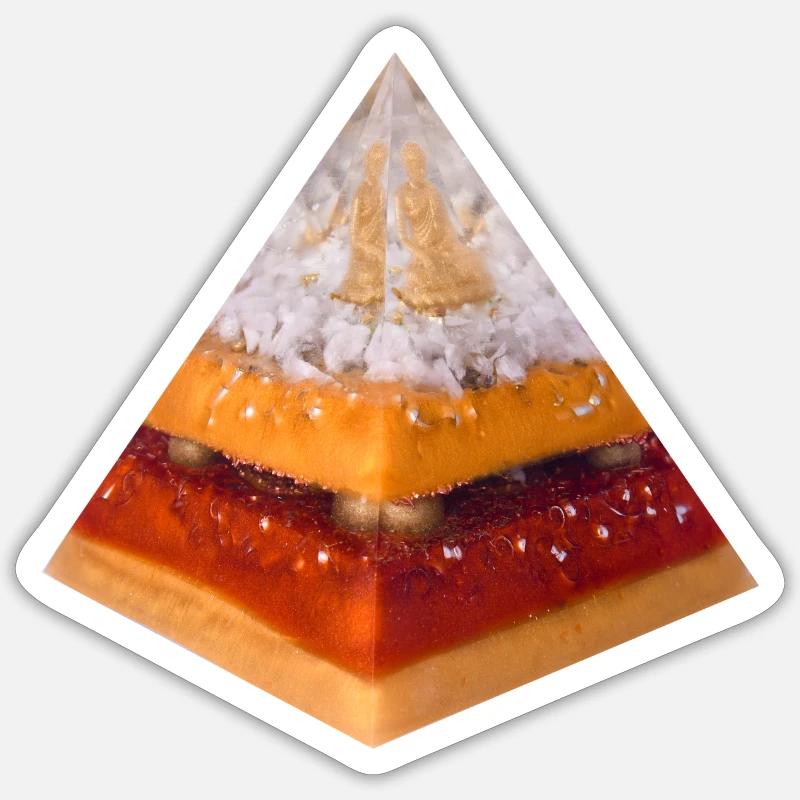 Buddha - Licht Pyramide Sticker Größe S (10 x 10 cm)