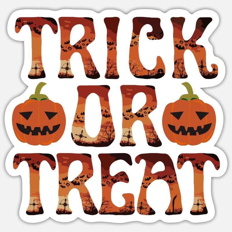 süßes oder Saures Halloween Design Sticker Größe S (10 x 10 cm)