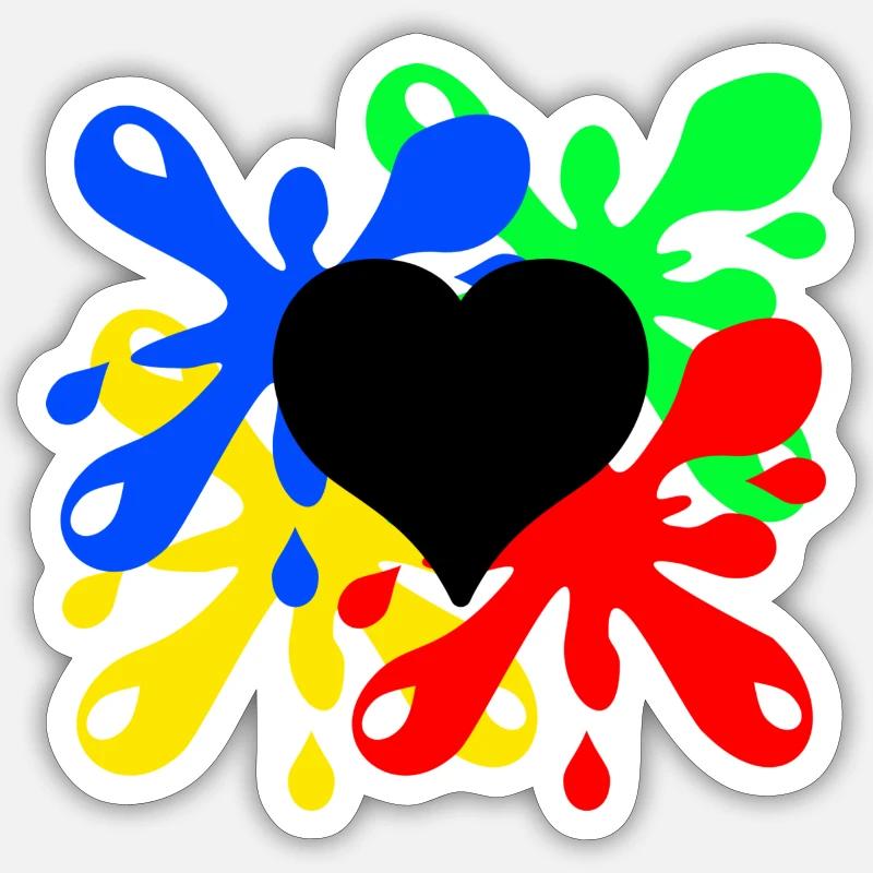 Hjerte Sticker størrelse S (10 x 10 cm)