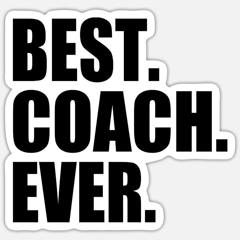 Best coach ever - Sticker taille S (10 x 10 cm) - blanc mat