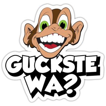 guckste wa? - Sticker Größe S (10 x 10 cm) - Mattweiß - Vorne