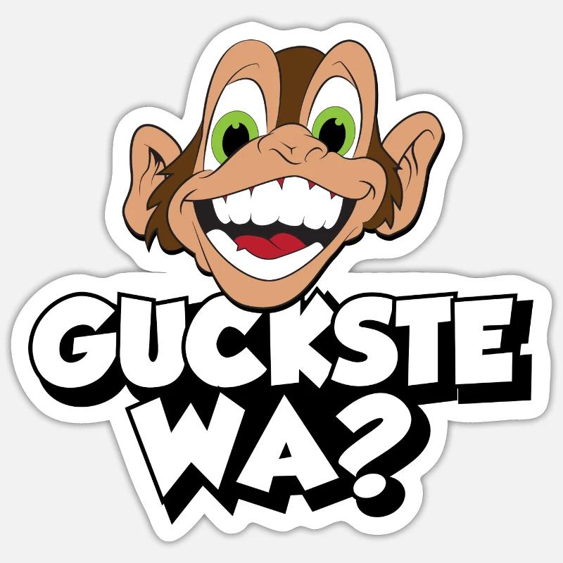 guckste wa? - Sticker Größe S (10 x 10 cm) - Mattweiß