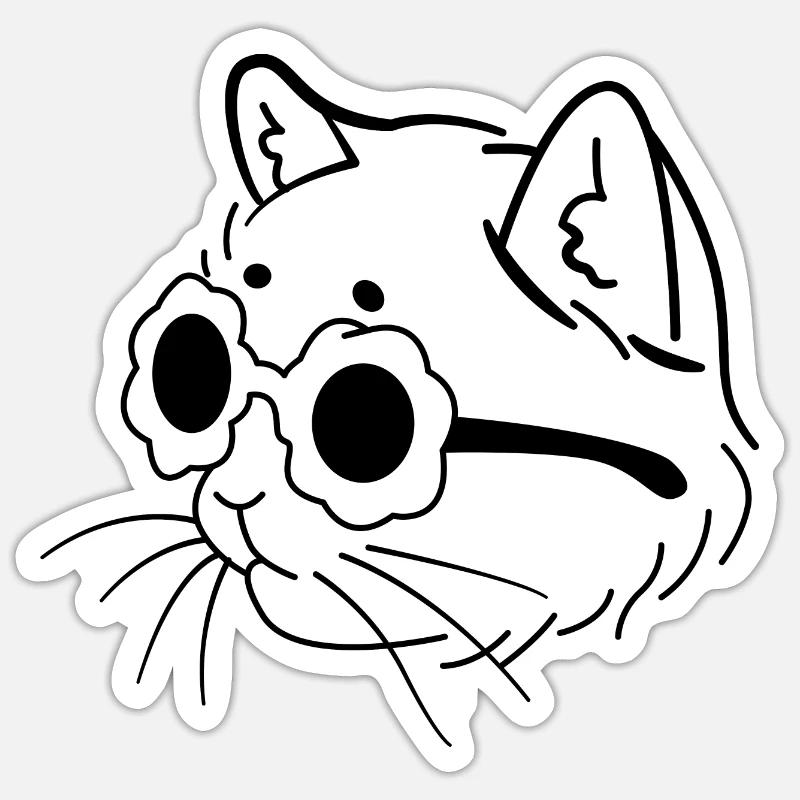 Cat - Sticker size S (10 x 10 cm) - white matte
