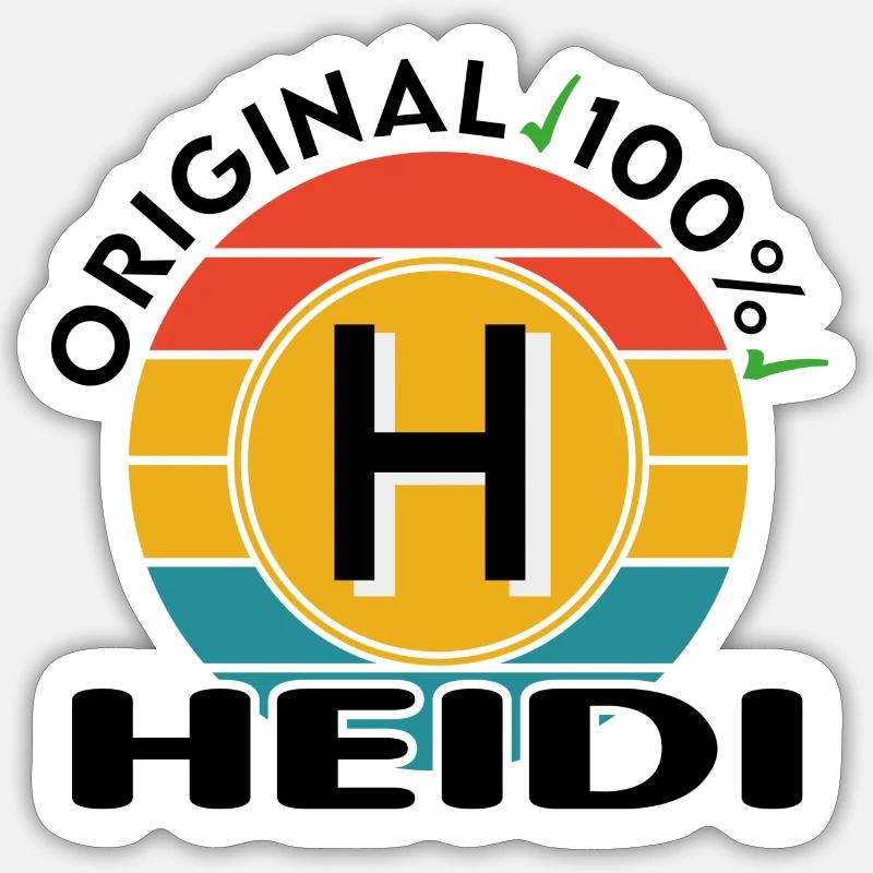 Heidi - Sticker Größe S (10 x 10 cm) - Mattweiß