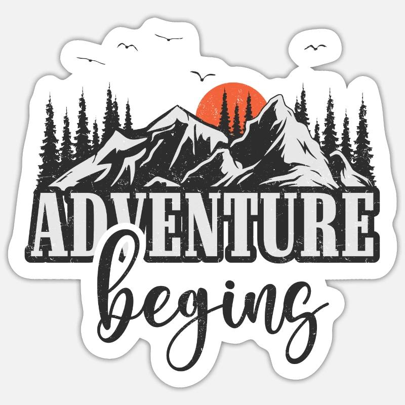 Das Abenteuer beginnt Sticker Größe S (10 x 10 cm)
