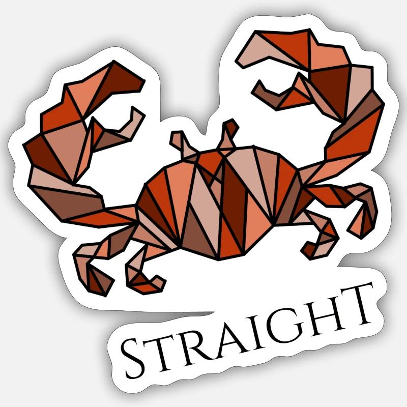 Crabe geometrical - Sticker taille S (10 x 10 cm) - blanc mat