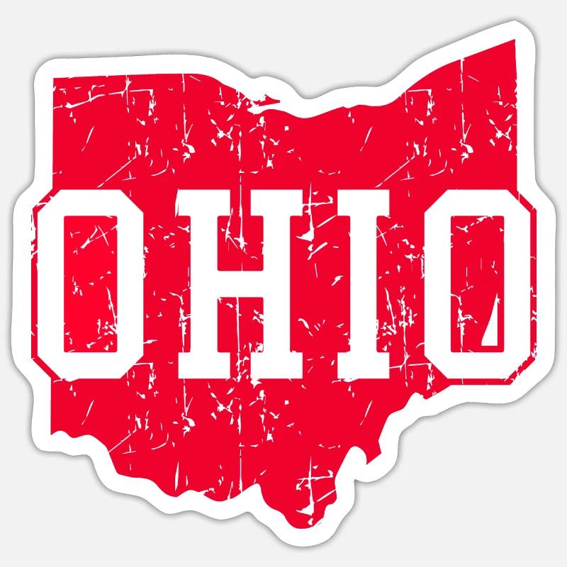 Ohio State Map Vintage Sticker size S (10 x 10 cm)