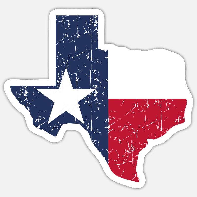 Texas - Sticker Größe S (10 x 10 cm) - Mattweiß