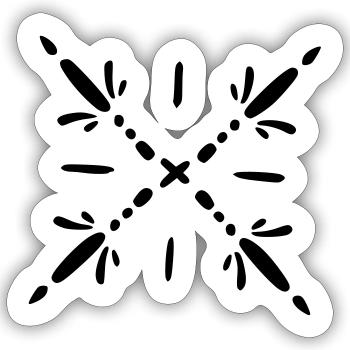 Schneeflocke Mandala - Sticker Größe S (10 x 10 cm) - Mattweiß - Vorne