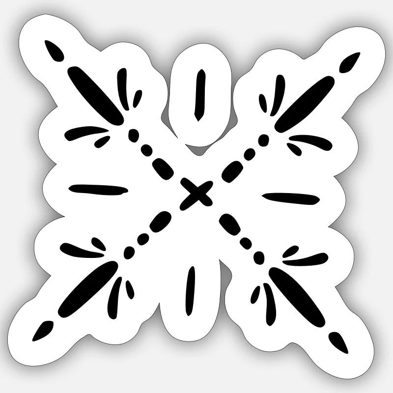 Mandala flocon de neige Sticker taille S (10 x 10 cm)