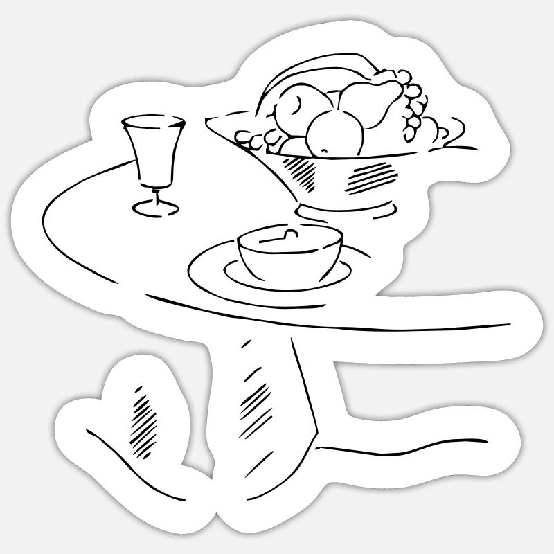 Table - Sticker size S (10 x 10 cm) - white matte
