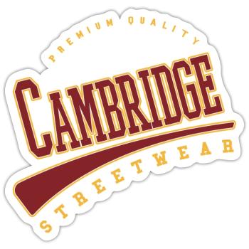 Cambridge England UK University College Style - Sticker size S (10 x 10 cm) - white matte - Front