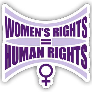 citation féministe sur les droits des femmes - Sticker taille S (10 x 10 cm) - blanc mat - Devant
