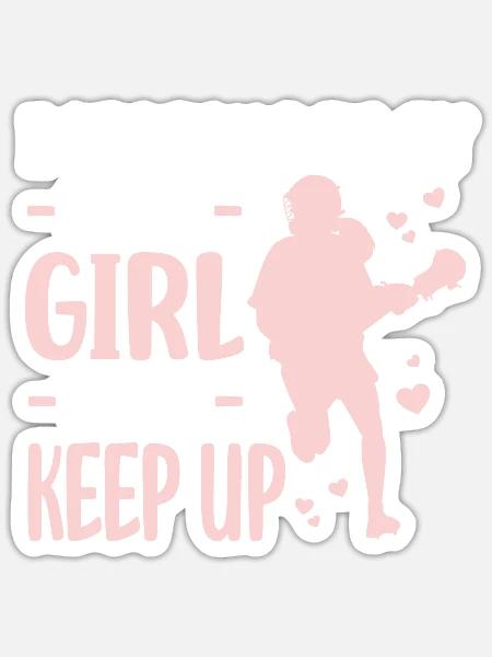 Lacrosse Spieler - Sticker Größe S (10 x 10 cm) - Mattweiß