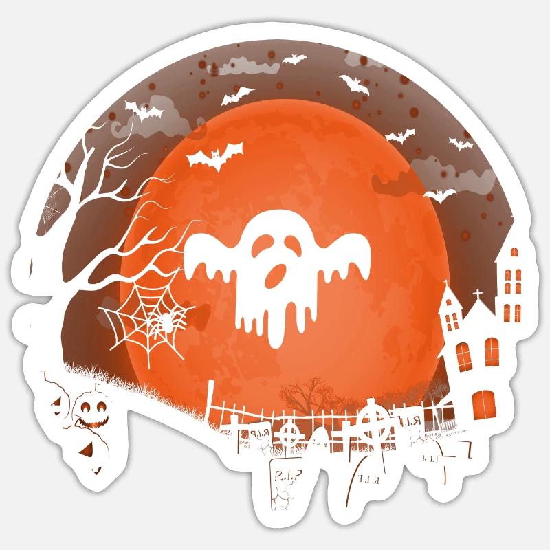 HALLOWEEN - Sticker Größe S (10 x 10 cm) - Mattweiß
