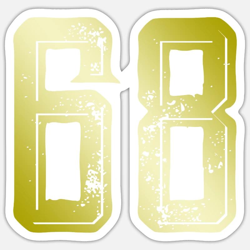 Symbole numérique 68 - Sticker taille S (10 x 10 cm) - blanc mat