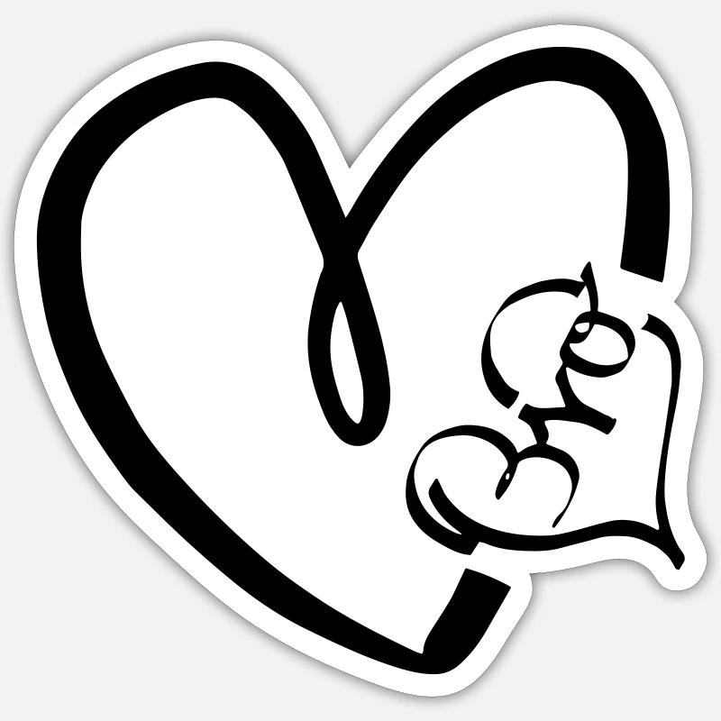 Bro dans le cœur - Sticker taille S (10 x 10 cm) - blanc mat