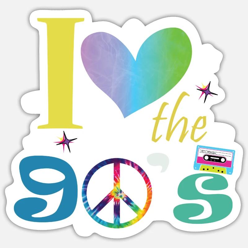1990iger Sprüche 90s Geschenksidee Sticker Größe S (10 x 10 cm)