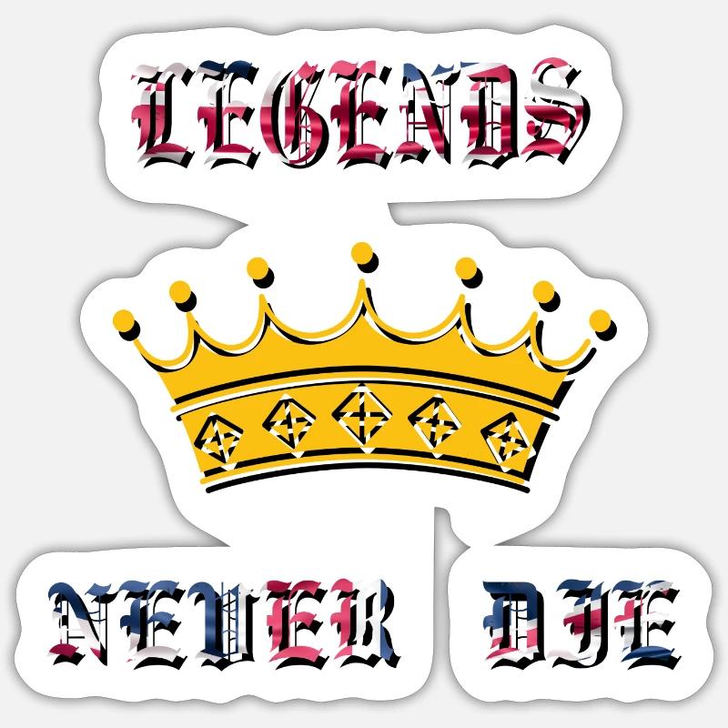 Queen Legends never die - Sticker size S (10 x 10 cm) - white matte