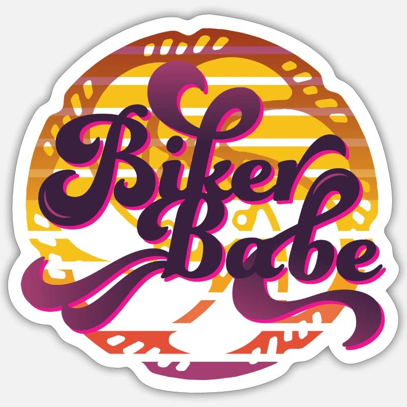 biker babe pink Sticker size S (10 x 10 cm)
