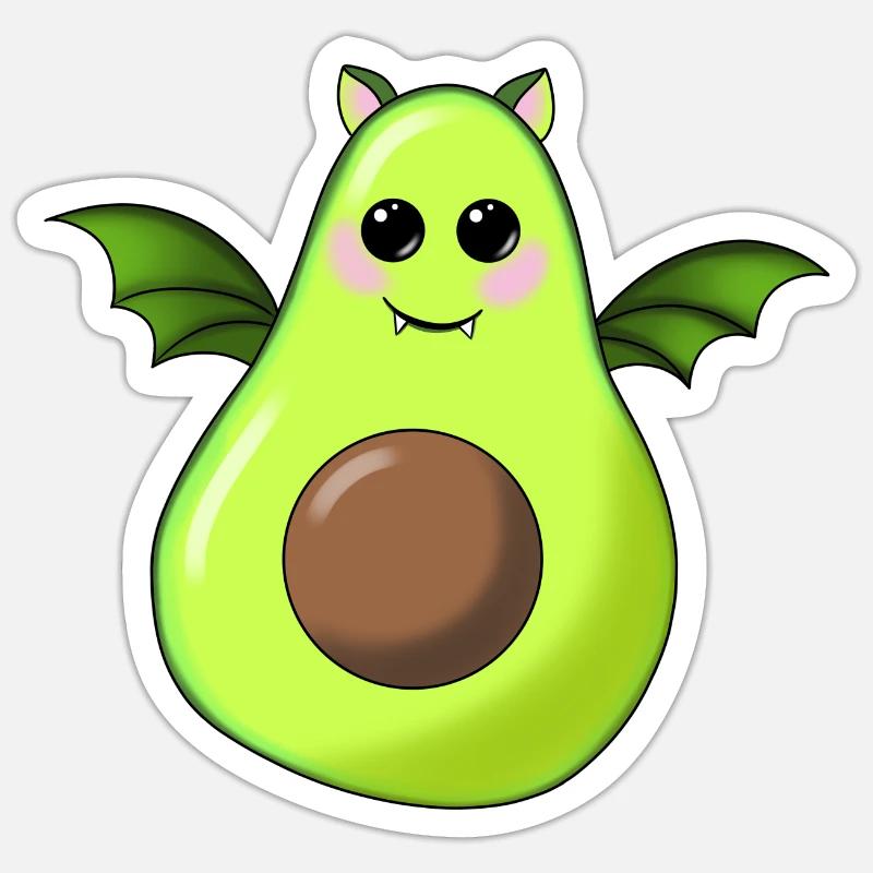 Avocado Bat Sticker size S (10 x 10 cm)