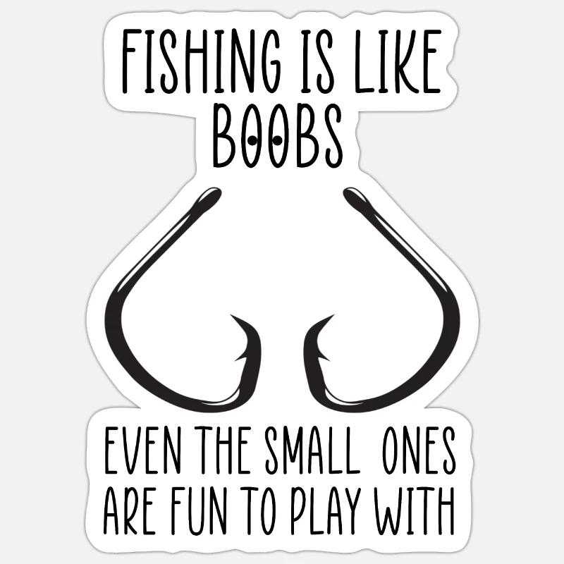 drôle de pêche - Sticker taille S (10 x 10 cm) - blanc mat