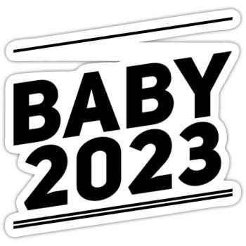 Baby 2023 - Sticker Größe S (10 x 10 cm) - Mattweiß - Vorne