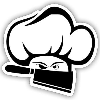 Kitchen bull - Sticker size S (10 x 10 cm) - white matte - Front