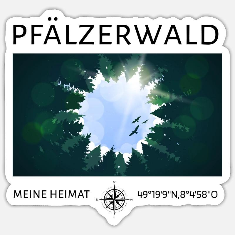 Pfälzerwald- Meine Heimat - Sticker Größe S (10 x 10 cm) - Mattweiß