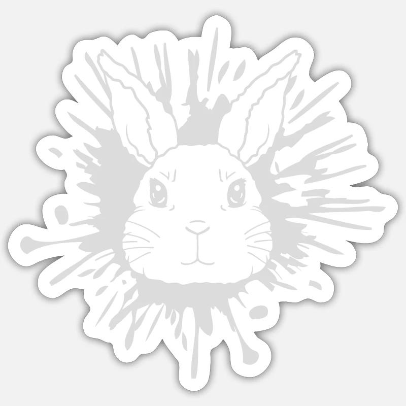 Spritzer Tropfen Hase Farbklecks Sticker Größe S (10 x 10 cm)