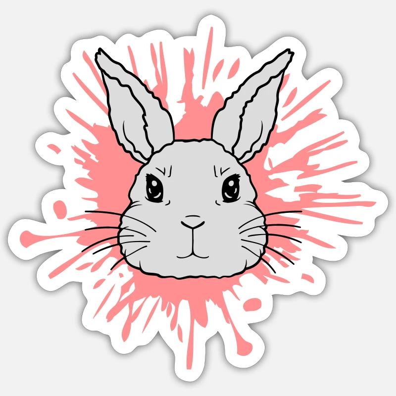 Éclaboussures de couleur gouttes lapin éclaboussures Sticker taille S (10 x 10 cm)