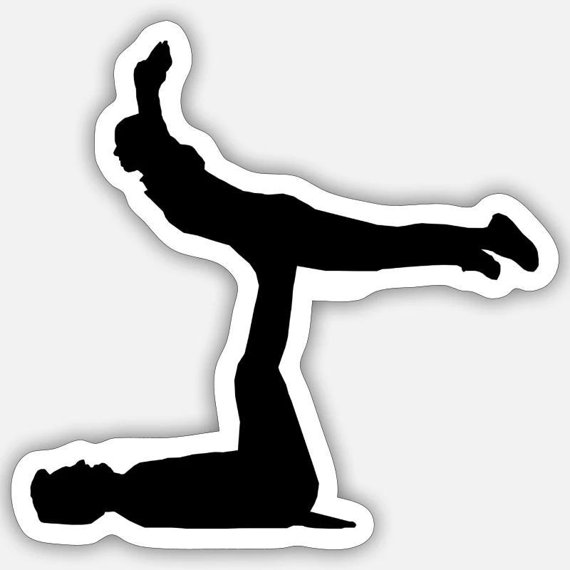 AcroYoga - Frontbird - Sticker Größe S (10 x 10 cm) - Mattweiß