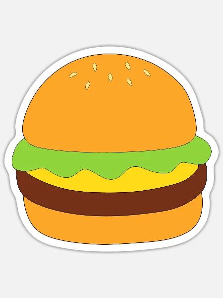 Burger, fast food, essen, kochen - Sticker Größe S (10 x 10 cm) - Mattweiß