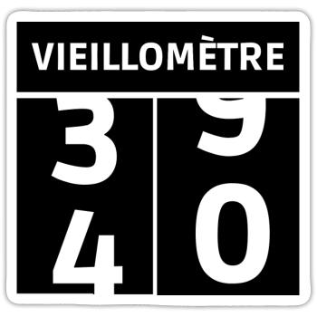 passage à quarante - Sticker taille S (10 x 10 cm) - blanc mat - Devant