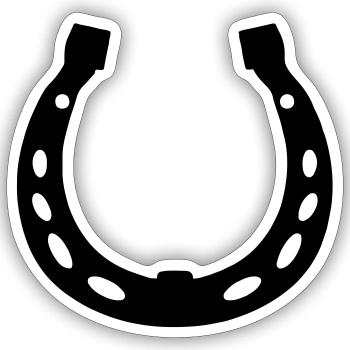 Horseshoe Horses Lucky Symbol Luck Vector - Sticker size S (10 x 10 cm) - white matte - Front