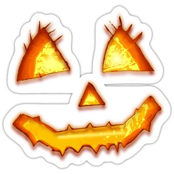 Kürbis - Sticker Größe S (10 x 10 cm) - Mattweiß - Vorne