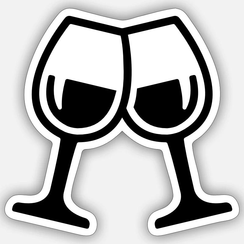 Wine glasses - Sticker size S (10 x 10 cm) - white matte