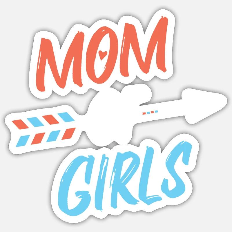 Mutter von Mädchen Sticker Größe S (10 x 10 cm)