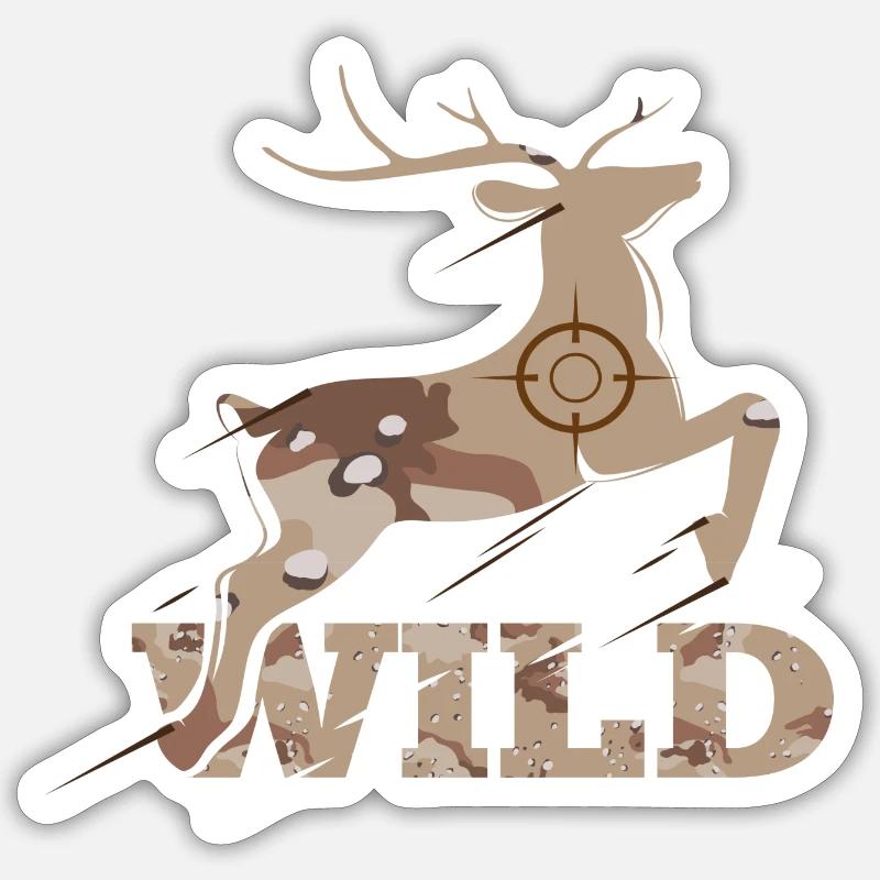 Wild Hunter Jäger - Sticker Größe S (10 x 10 cm) - Mattweiß