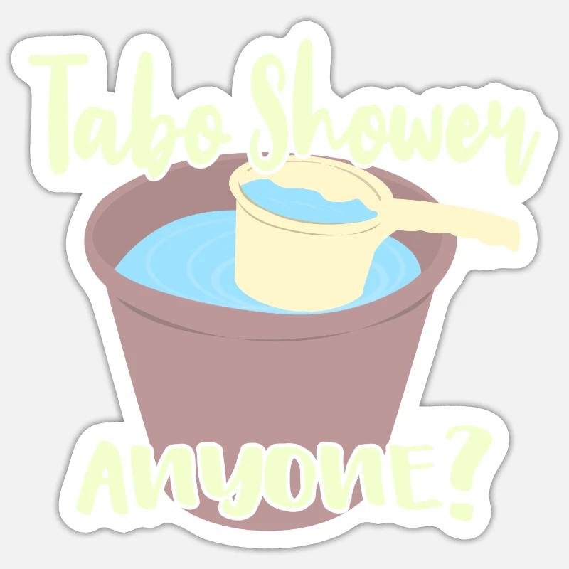 Tabo Shower Quelqu’un? - Sticker taille S (10 x 10 cm) - blanc mat
