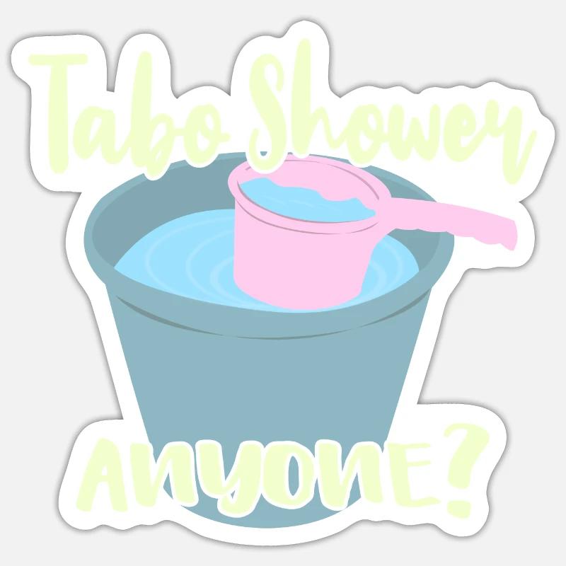 Tabo Shower Anyone? - Sticker size S (10 x 10 cm) - white matte