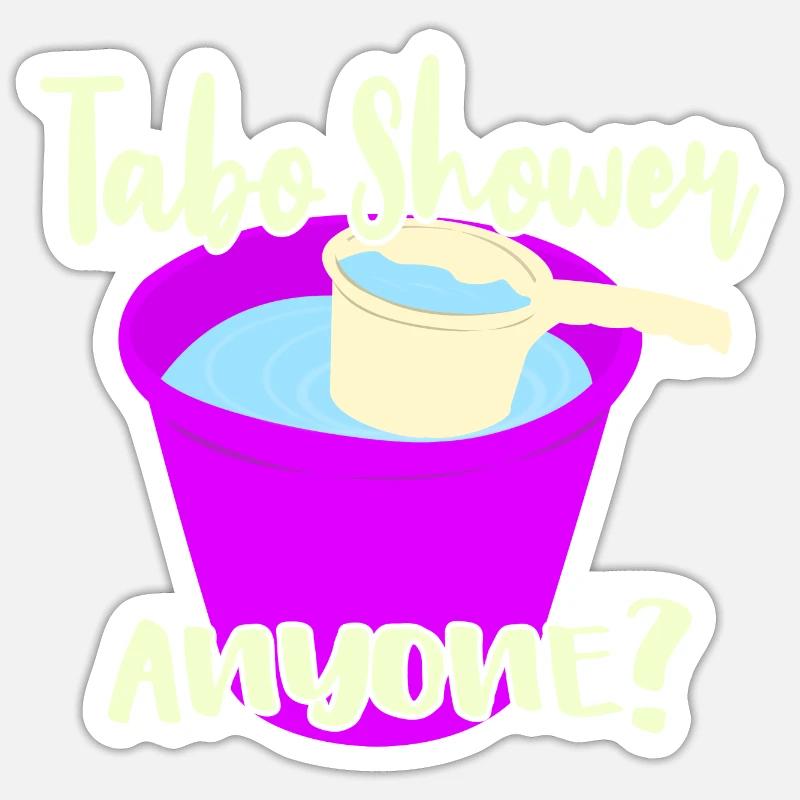 Tabo Shower Quelqu’un? - Sticker taille S (10 x 10 cm) - blanc mat
