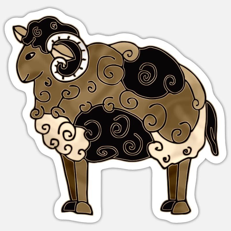 Widder - Sticker Größe S (10 x 10 cm) - Mattweiß