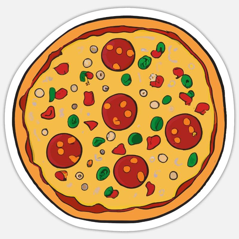Pizza Pizzabäcker Pizza Essen Geschenkidee Sticker Größe S (10 x 10 cm)