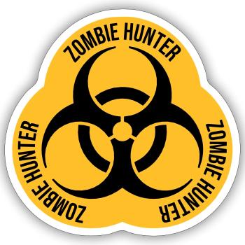 zombie hunter Halloween quote - Sticker size S (10 x 10 cm) - white matte - Front