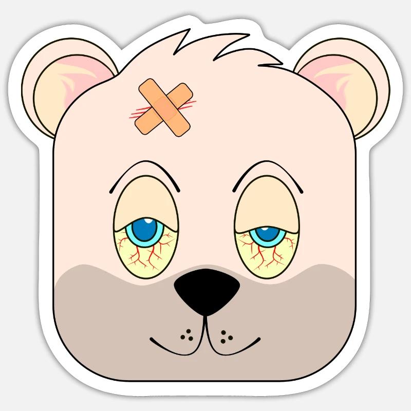 Square dog number two - Sticker size S (10 x 10 cm) - white matte