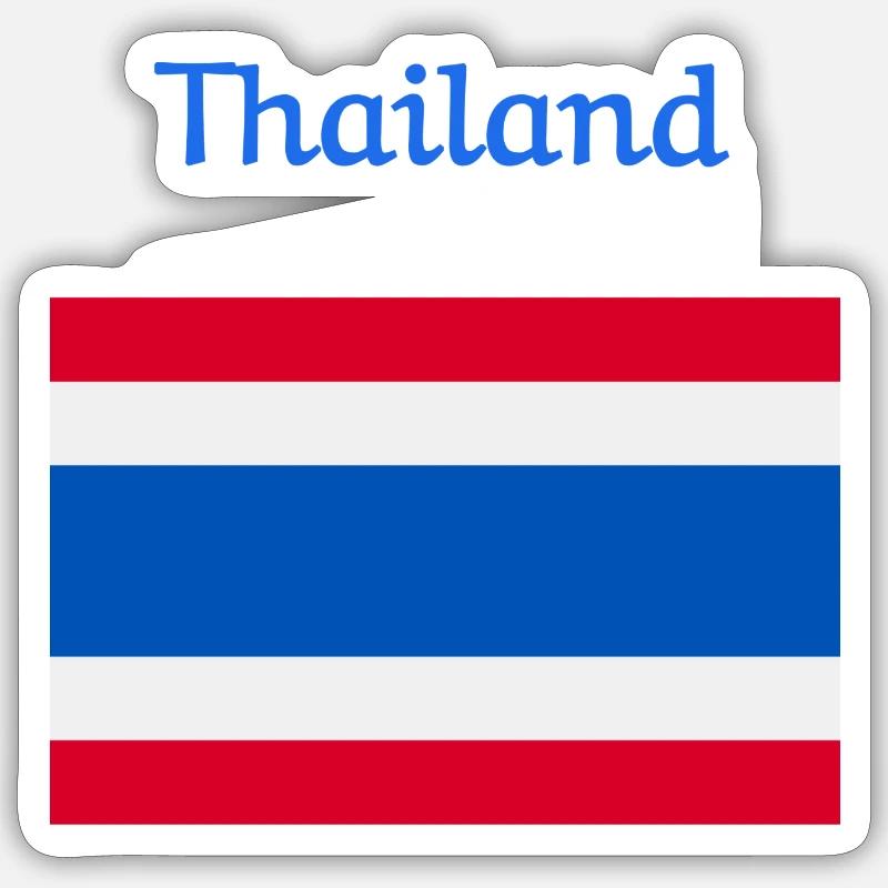 Drapeau de la Thaïlande - Sticker taille S (10 x 10 cm) - blanc mat