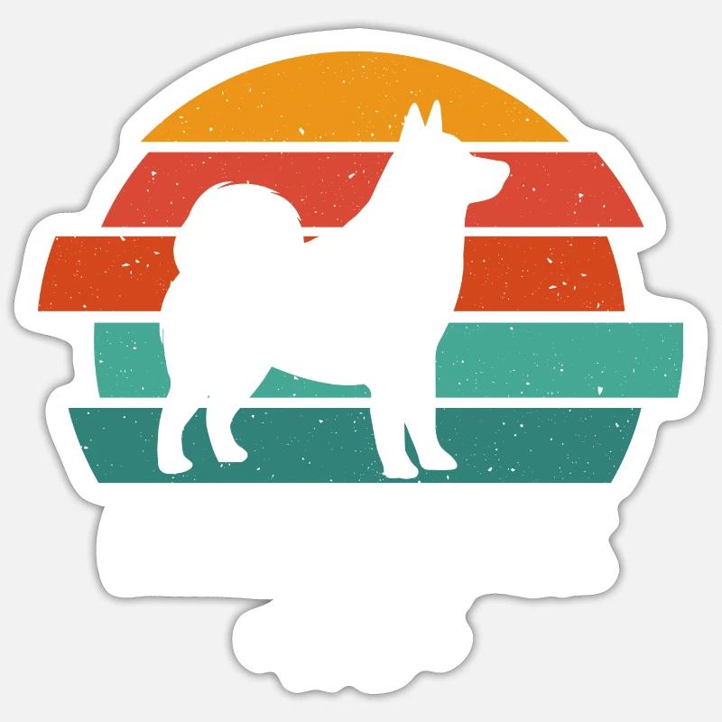 Chien Malamute d’Alaska - Sticker taille S (10 x 10 cm) - blanc mat