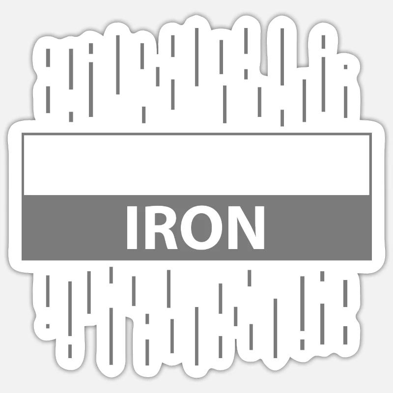 Hardstuck Iron - Sticker Größe S (10 x 10 cm) - Mattweiß