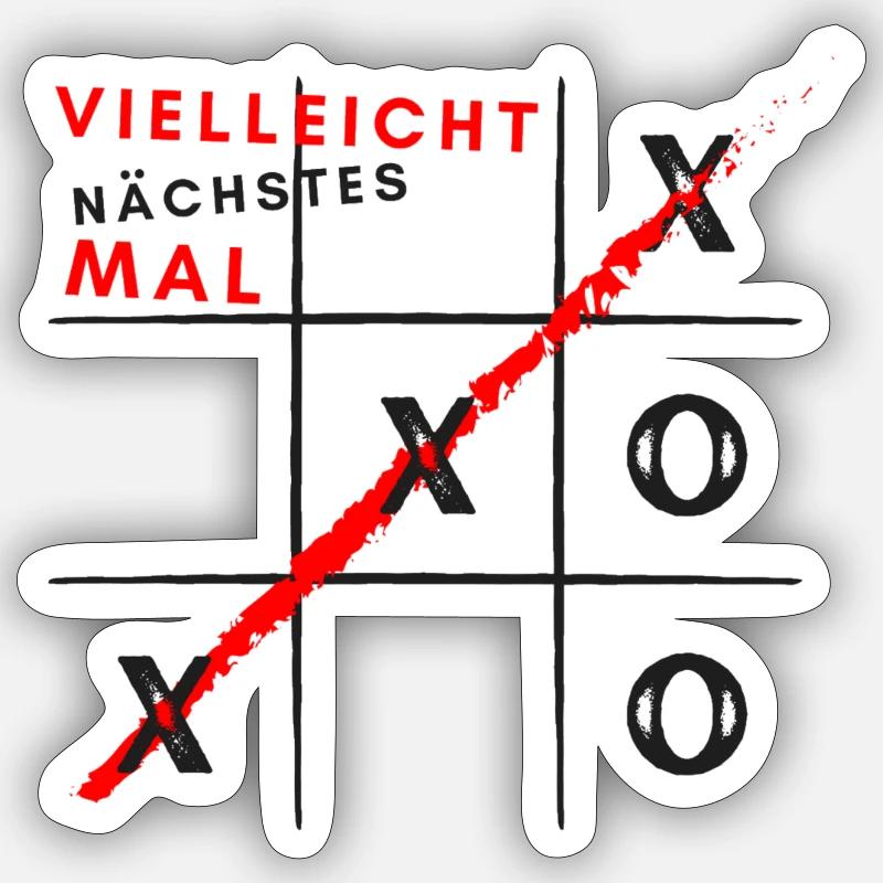 tic tac toe - Sticker Größe S (10 x 10 cm) - Mattweiß